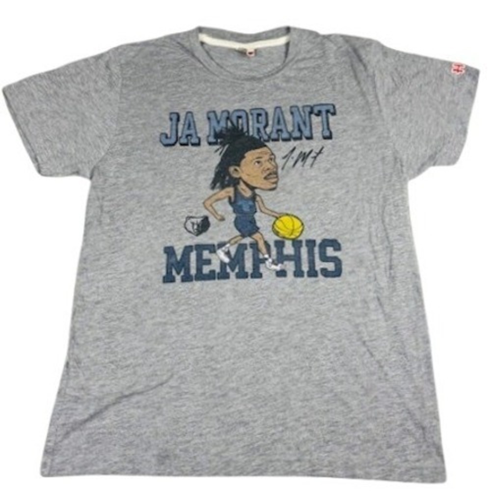 Homage T-Shirt Mens Medium Ja Morant Memphis Grizzlies‎ Caricature Graphic Gray